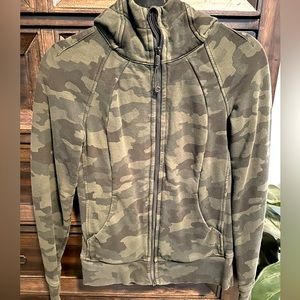 Lululemon camo scuba zip up hoodie